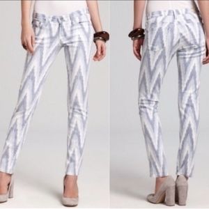 Ag adriano goldschmied Cigarette ikat chevron the stilt skinny jeans siz 25 blue